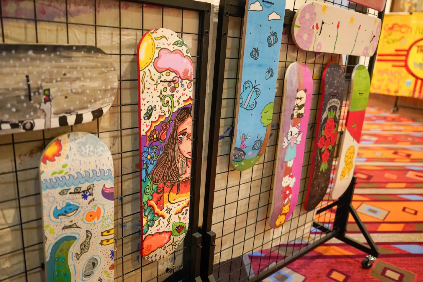Students painted skateboards as part of the ArtWorks Program, combining creativity, self-expression and hands-on visual arts learning.